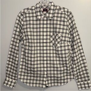 UNTUCKit Women Marina NWT 8 Black White Black Long Sleeve Button Down Shirt Top